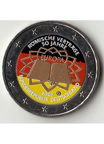 2007 - 2 euro GERMANIA Trattato di Roma Smaltato Fdc